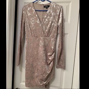 LULUS Velvet V-neck Dress